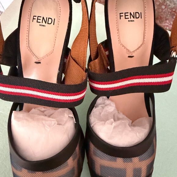 Fendi Black and Brown Patterned Heels - Picture 11 of 11